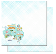 Australia Map Icons Scrapbook Paper