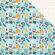 Go See Explore World Traveler Scrapbook Paper